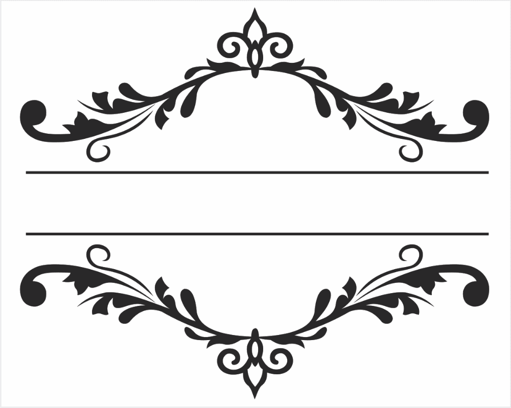 Floral black and white pin page clipart vector