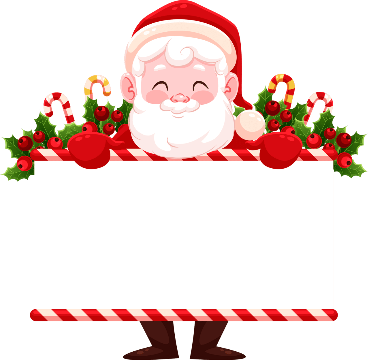 Santa claus merry christmas new year clipart vector