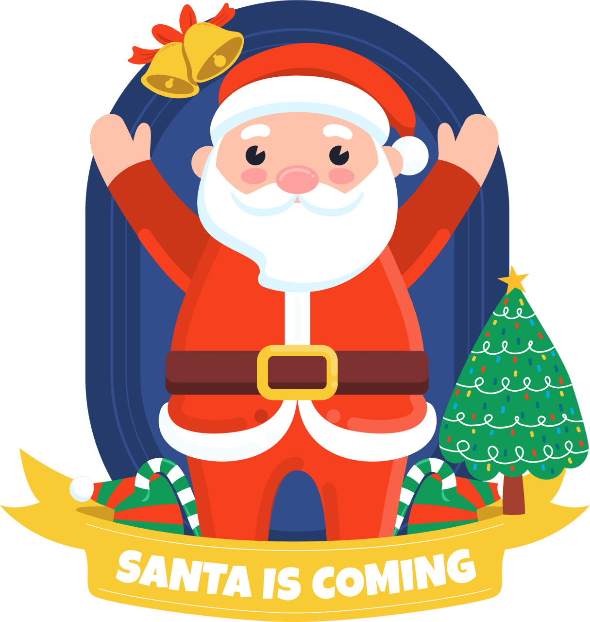 Santa claus heavenly christmas clipart vector