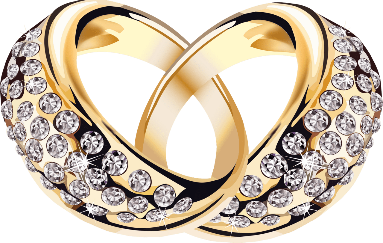 Ring gold with diamonds clipart background