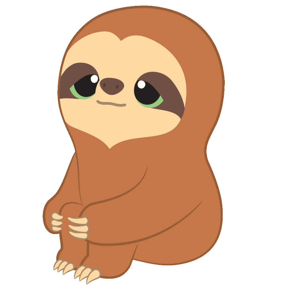 Sloth slo blink yoohoo quidd clipart background