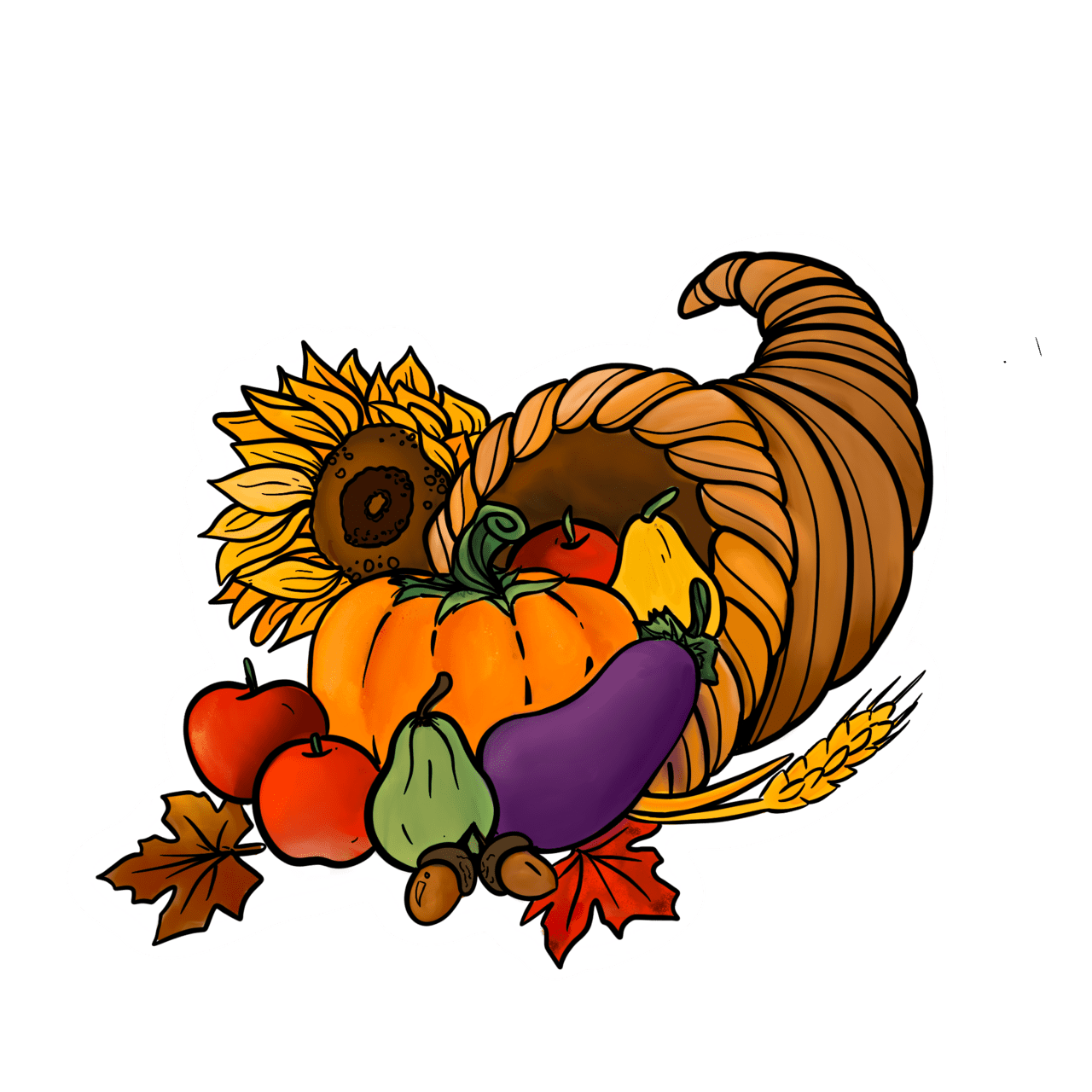 Autumn cornucopia sticker clipart free