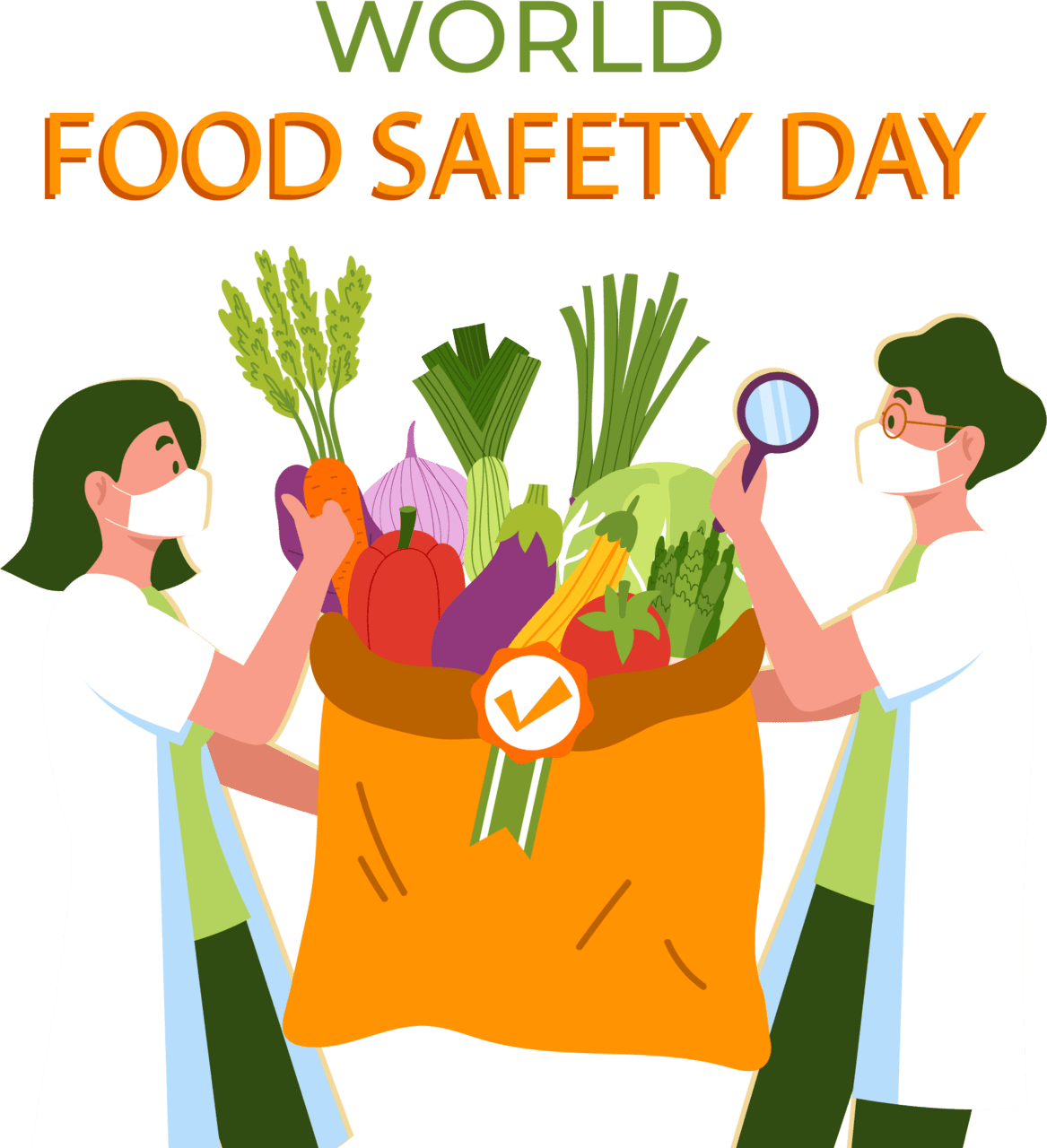 Abstract world food safety day vector clipart shape