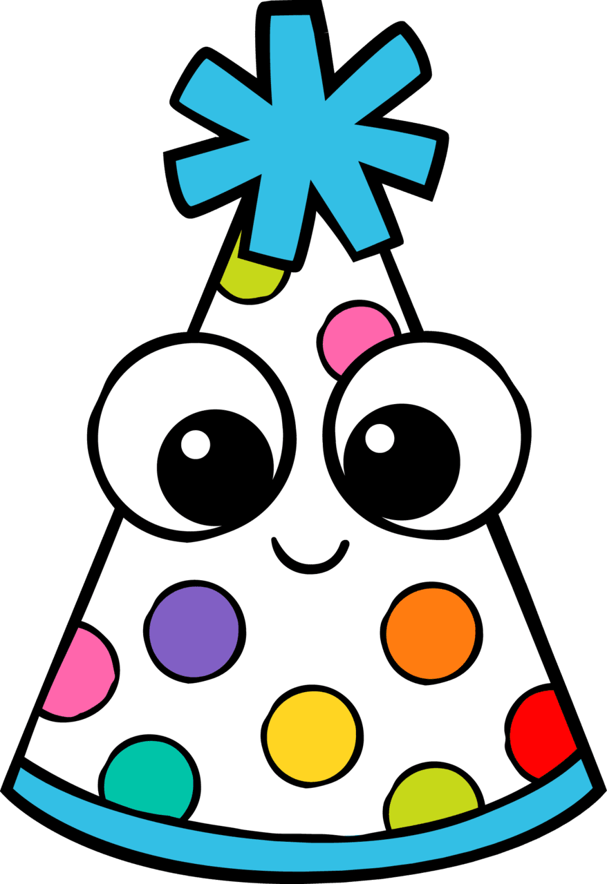 Party hat pin page clipart picture 3