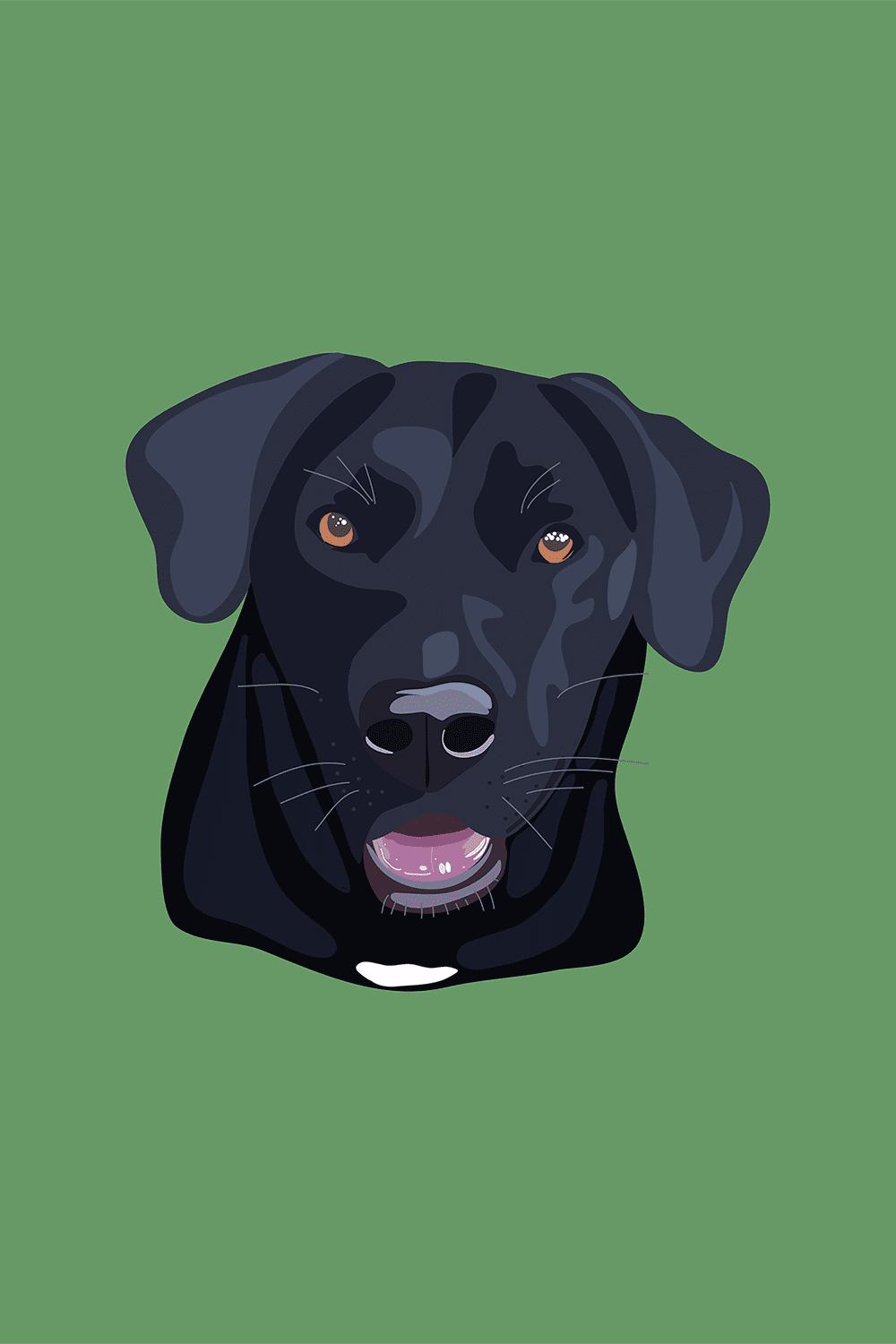 Puppy walter the black labrador dog portrait vector artwork by design cheyney art print clipart