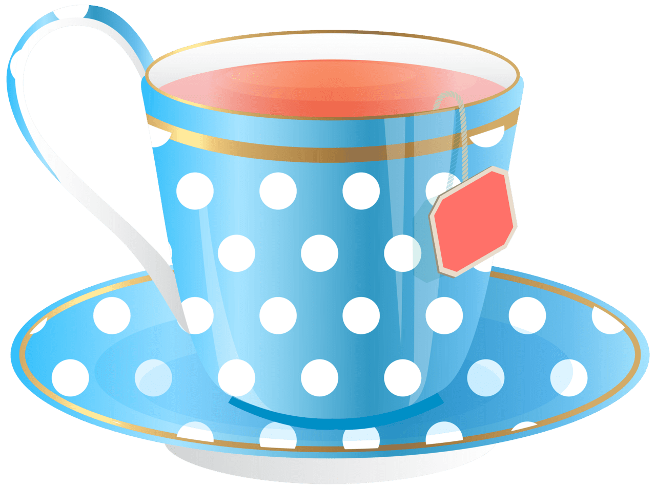 Blue tea cup clipart image