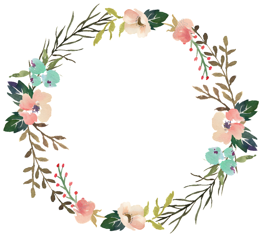 Fresh wreath watercolor decorative flower descargar gratis vector clipart