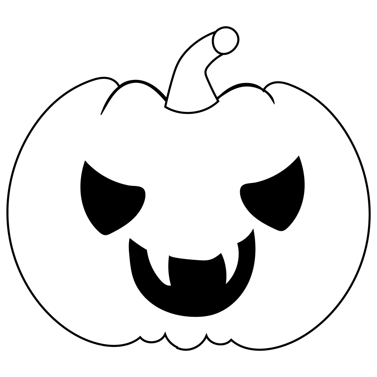 Pumpkin black and white pin page clipart free