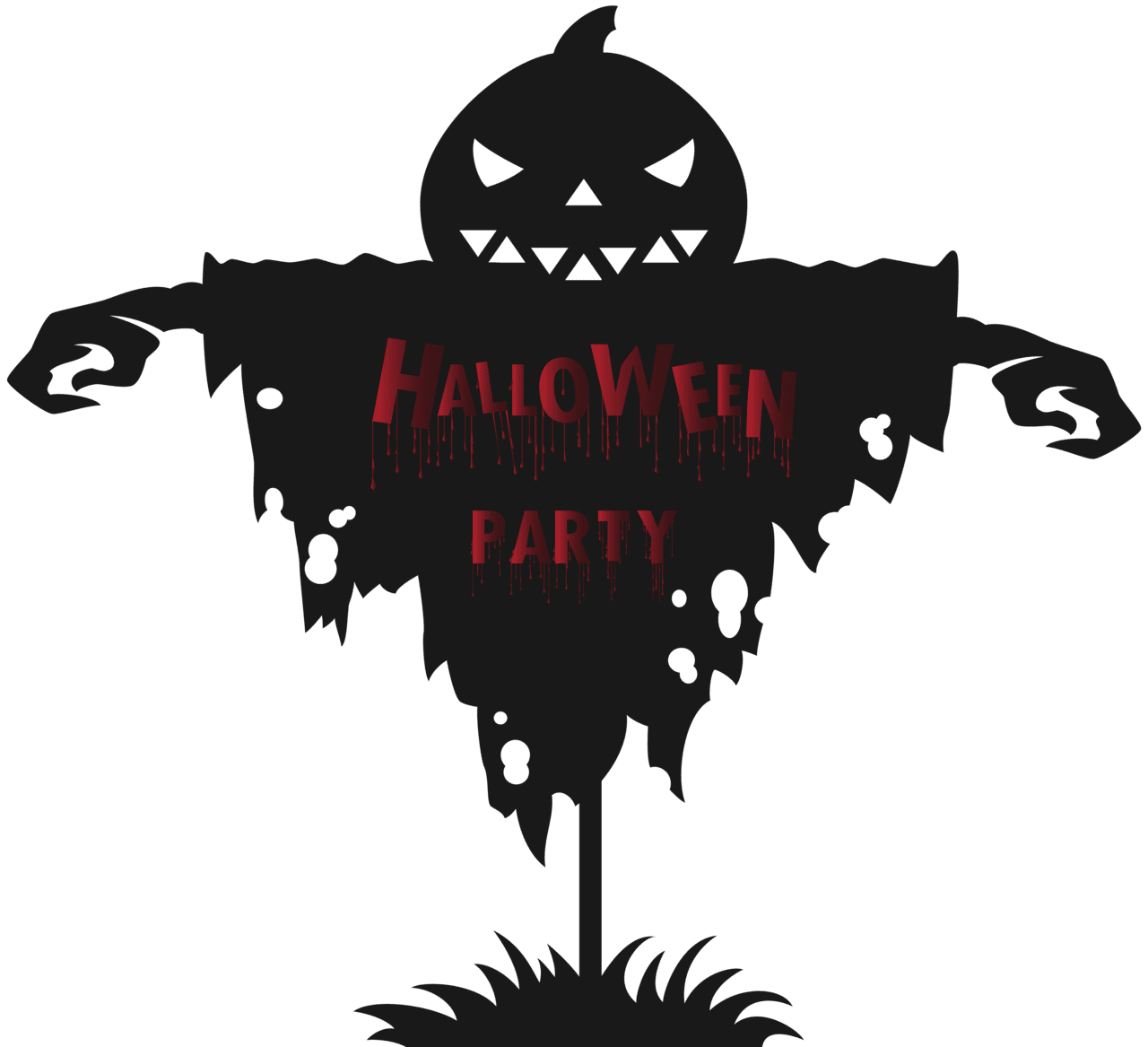 Halloween party scarecrow clipart image