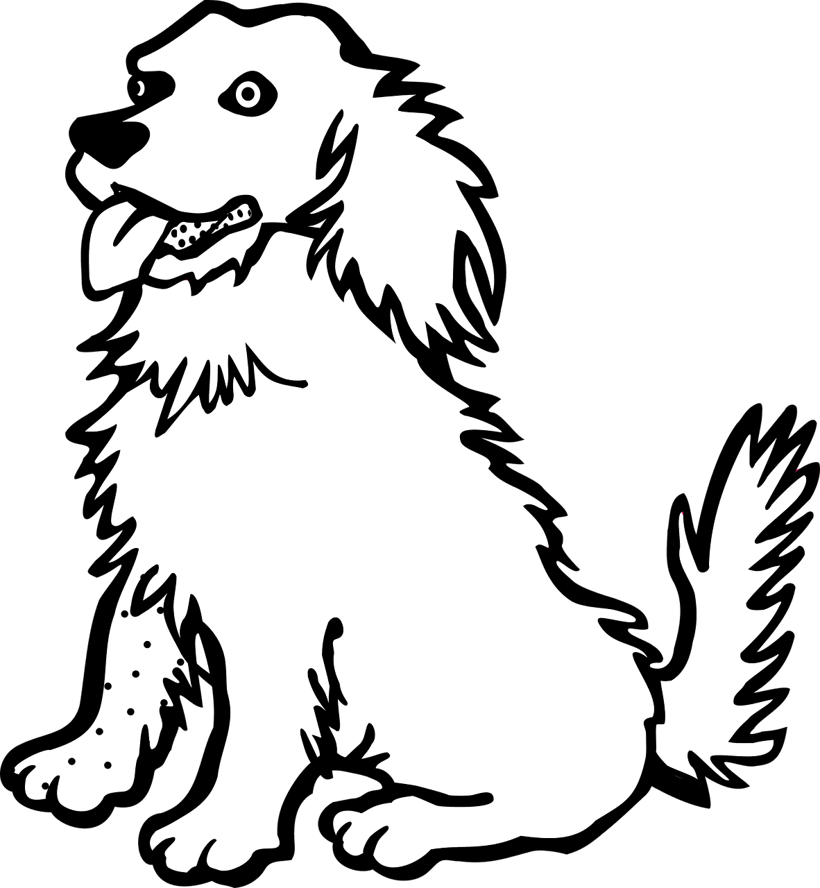 Dog black and white animal nature pet vector graphic clipart