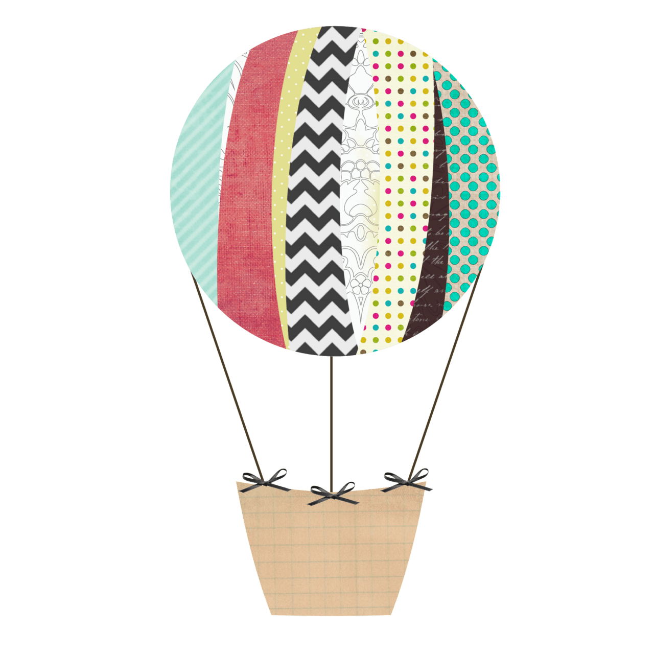 Hot air balloon powered by box clipart picture