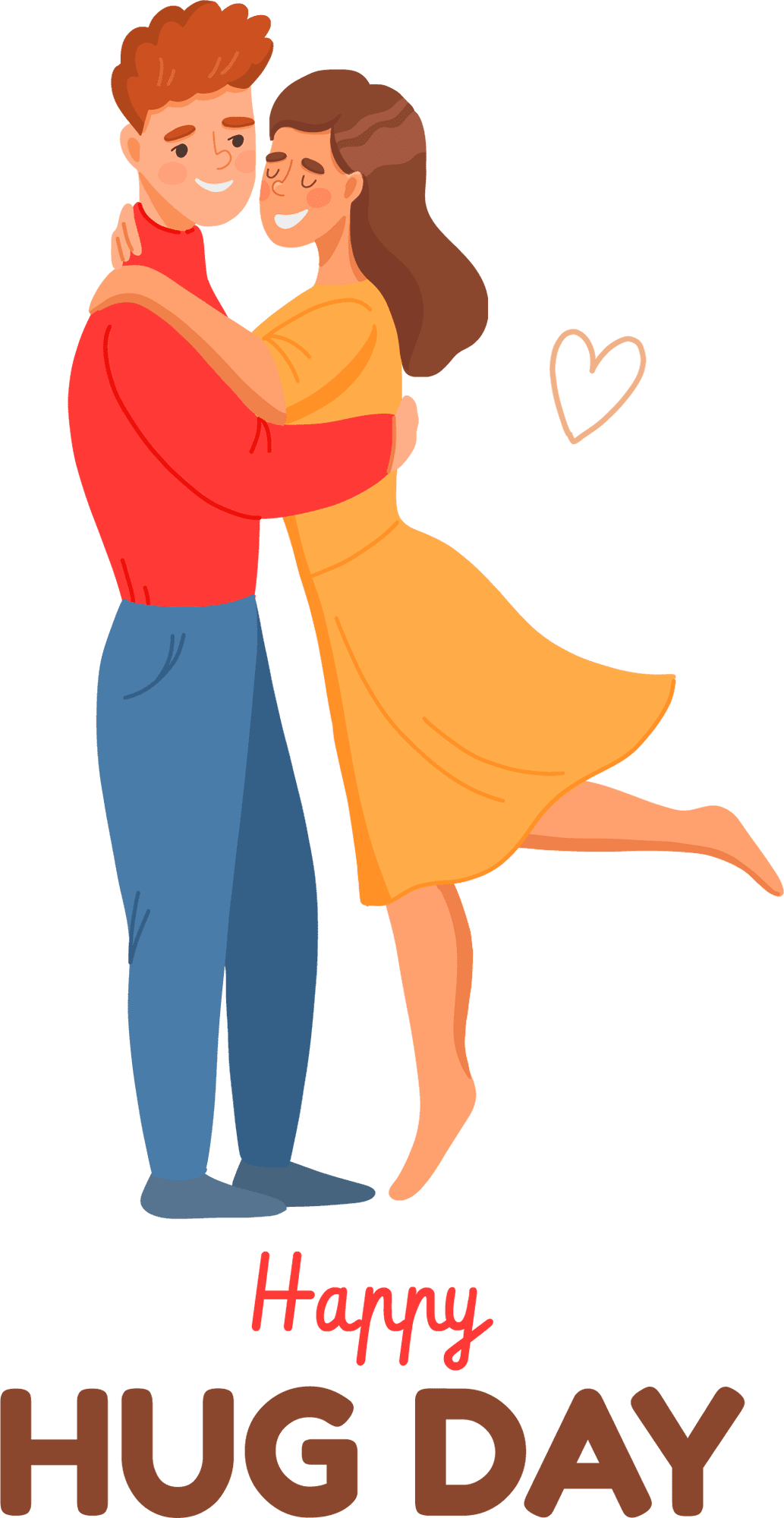 Happy couple hug love concept day clipart logo