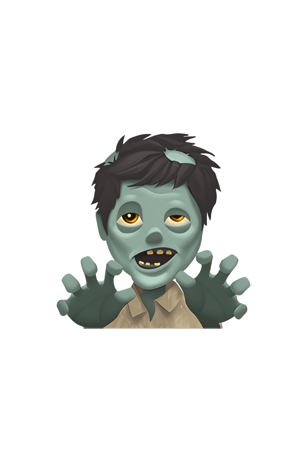 Frankenstein man zombie emoji clipart transparent