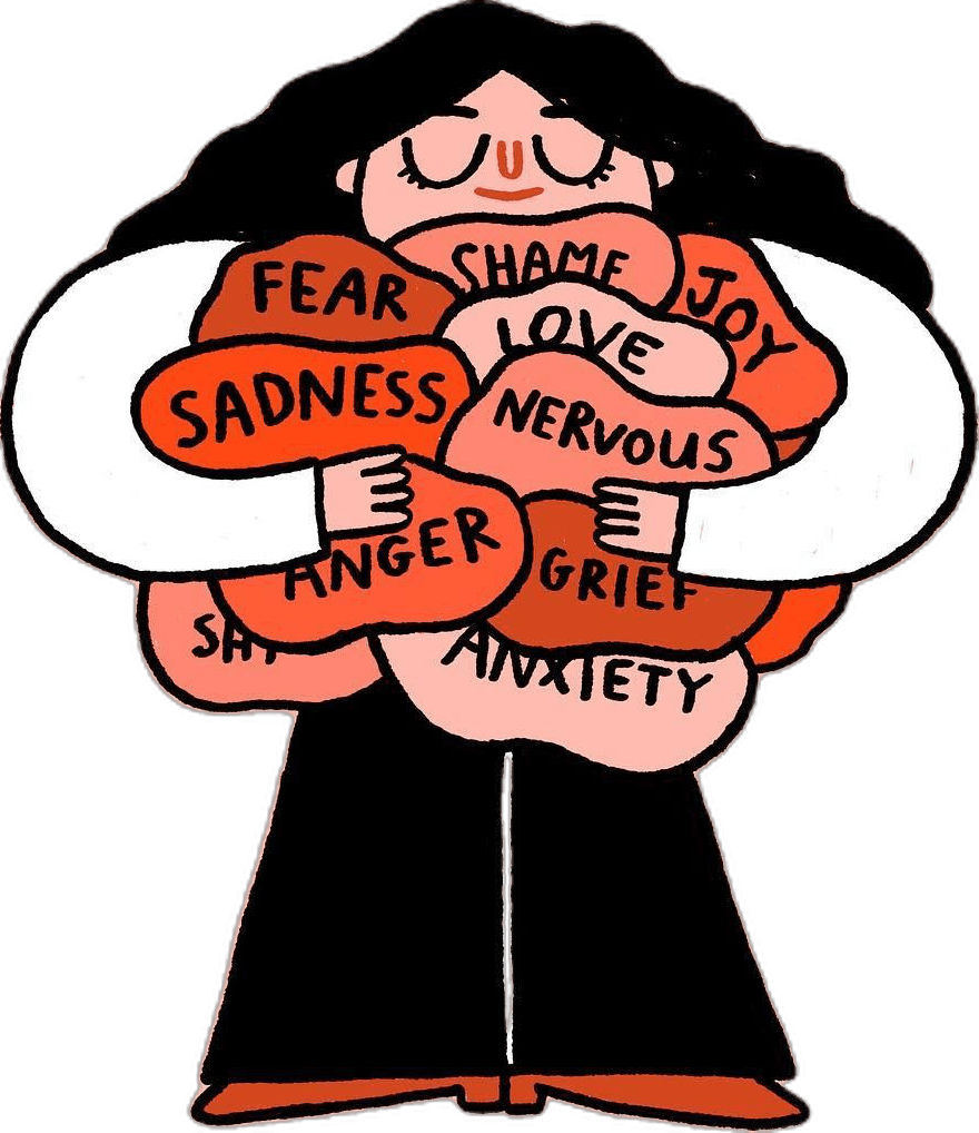 Mental health embrace your feelings clipart logo