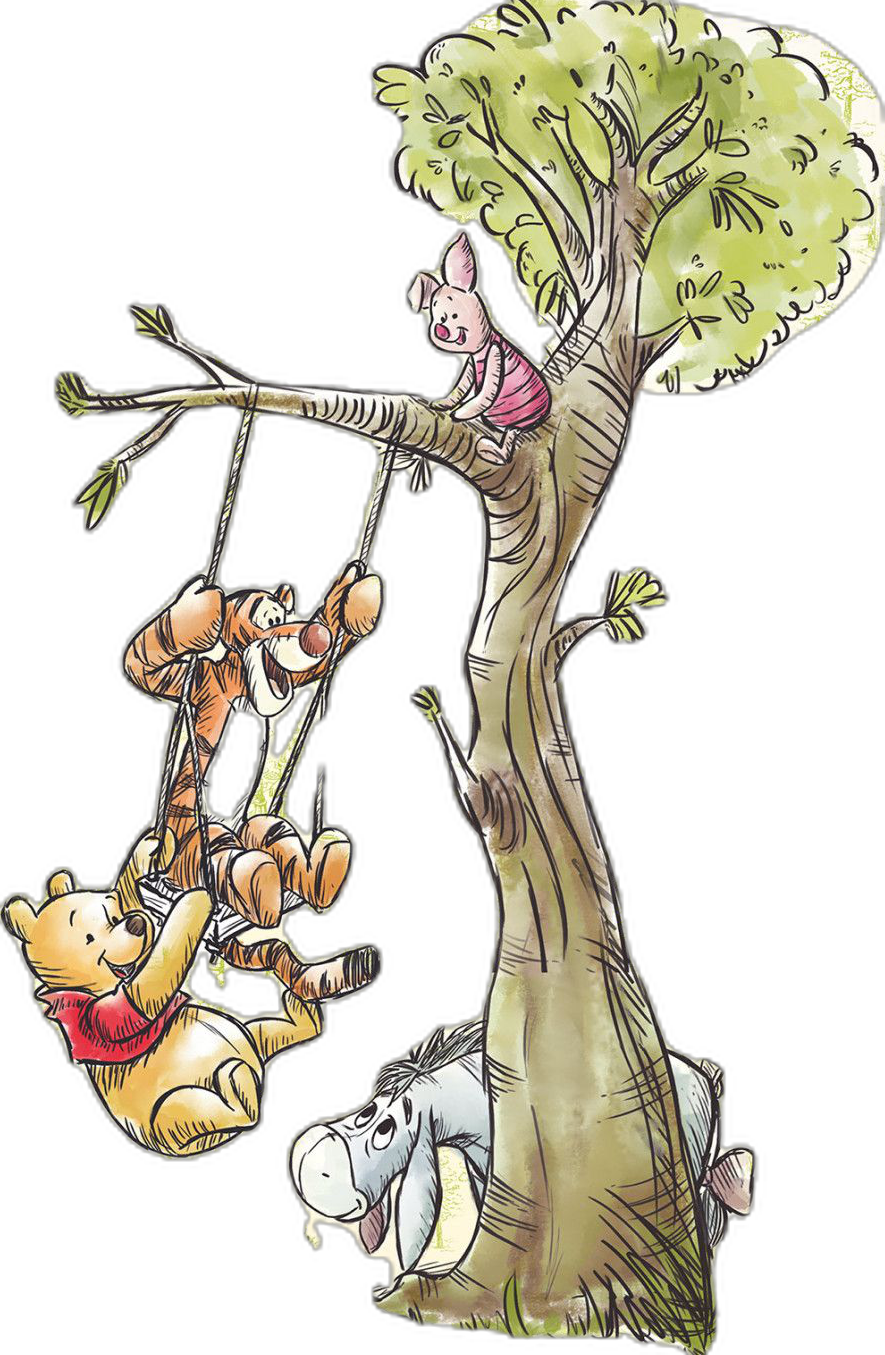 Winnie the pooh digitally pr ted photomural nie wood clipart