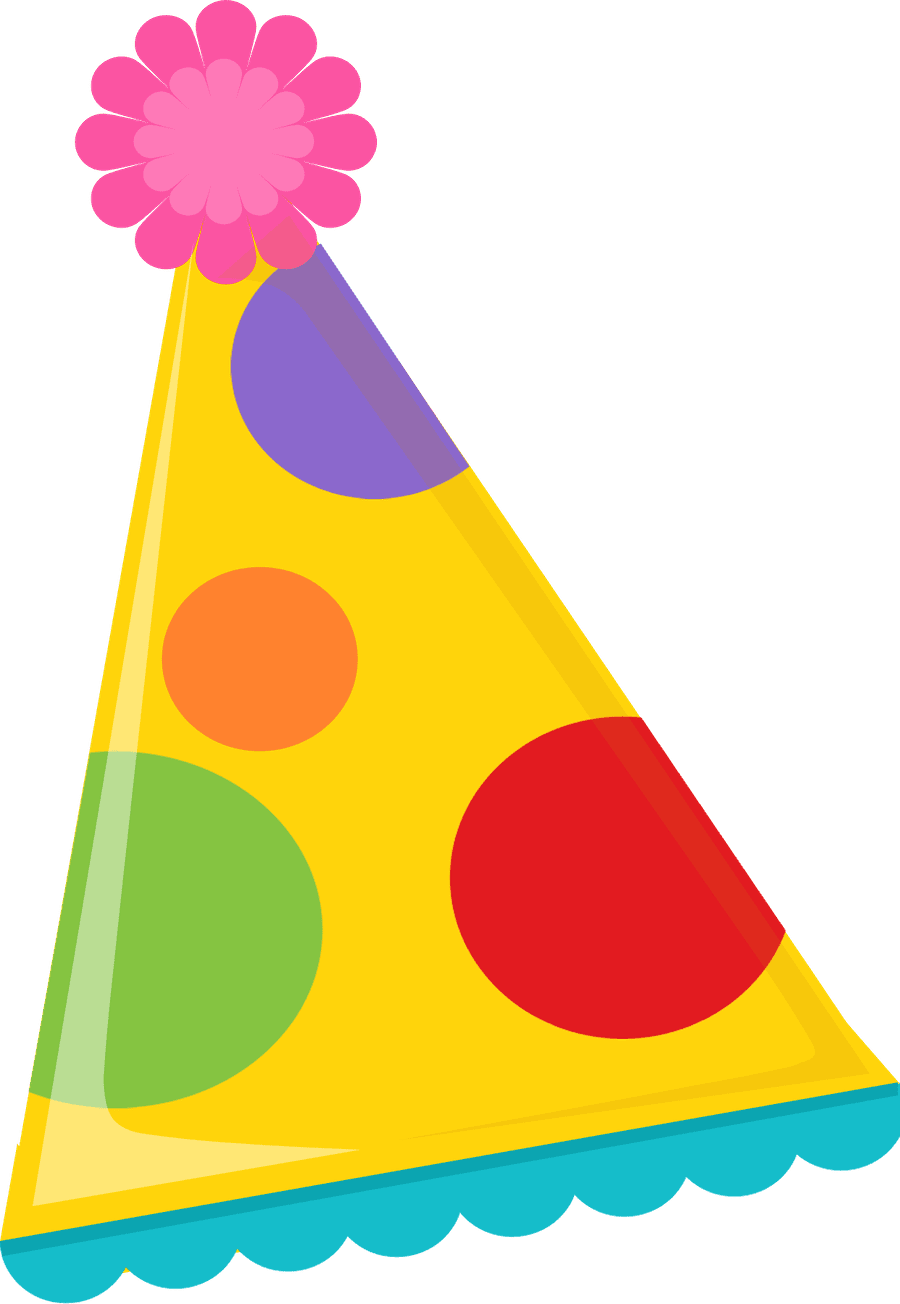 Party hat pin page clipart image 2