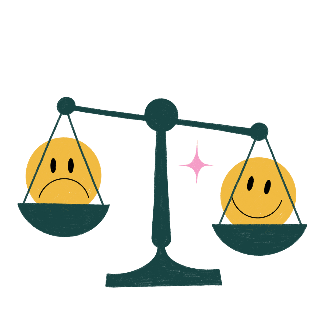 Mental health happy and sad smileys weigh scale clipart logo