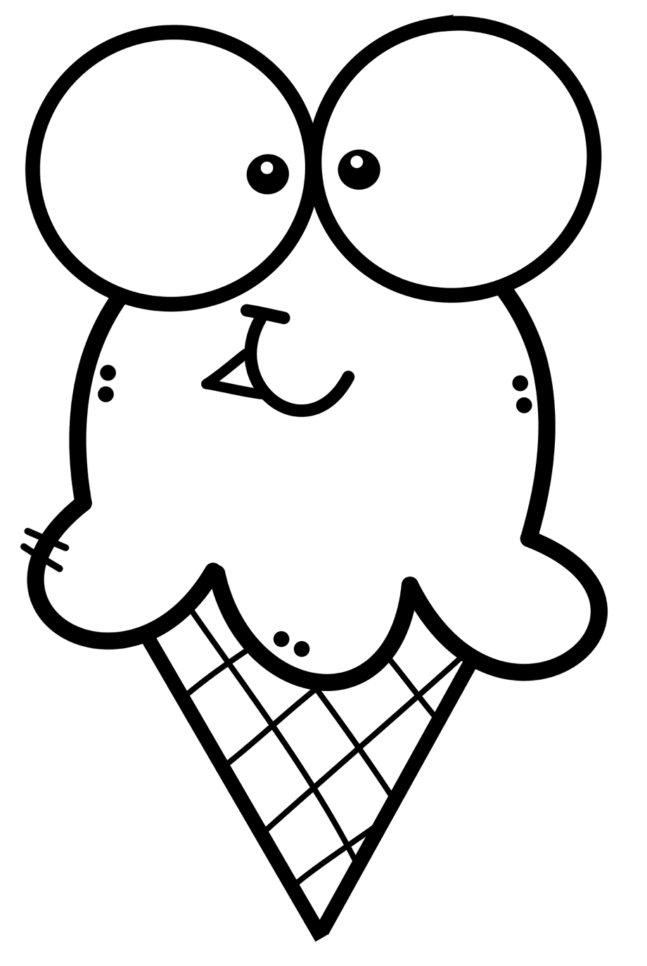 Ice cream cone pin page clipart vector 2