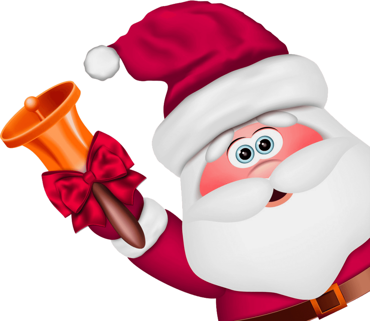 Santa claus clipart gold christmas bell vector image