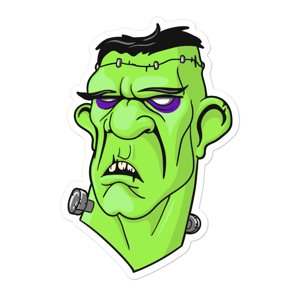 Frankenstein cartoon vinyl sticker decal clipart image