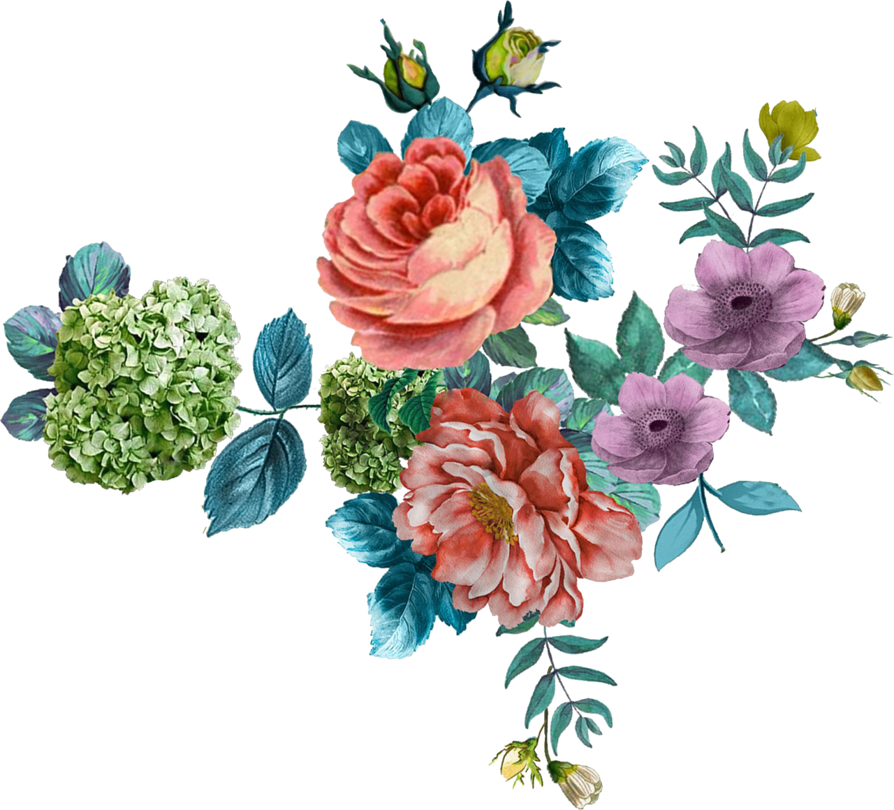 Flower bouquet page clipart vector 2