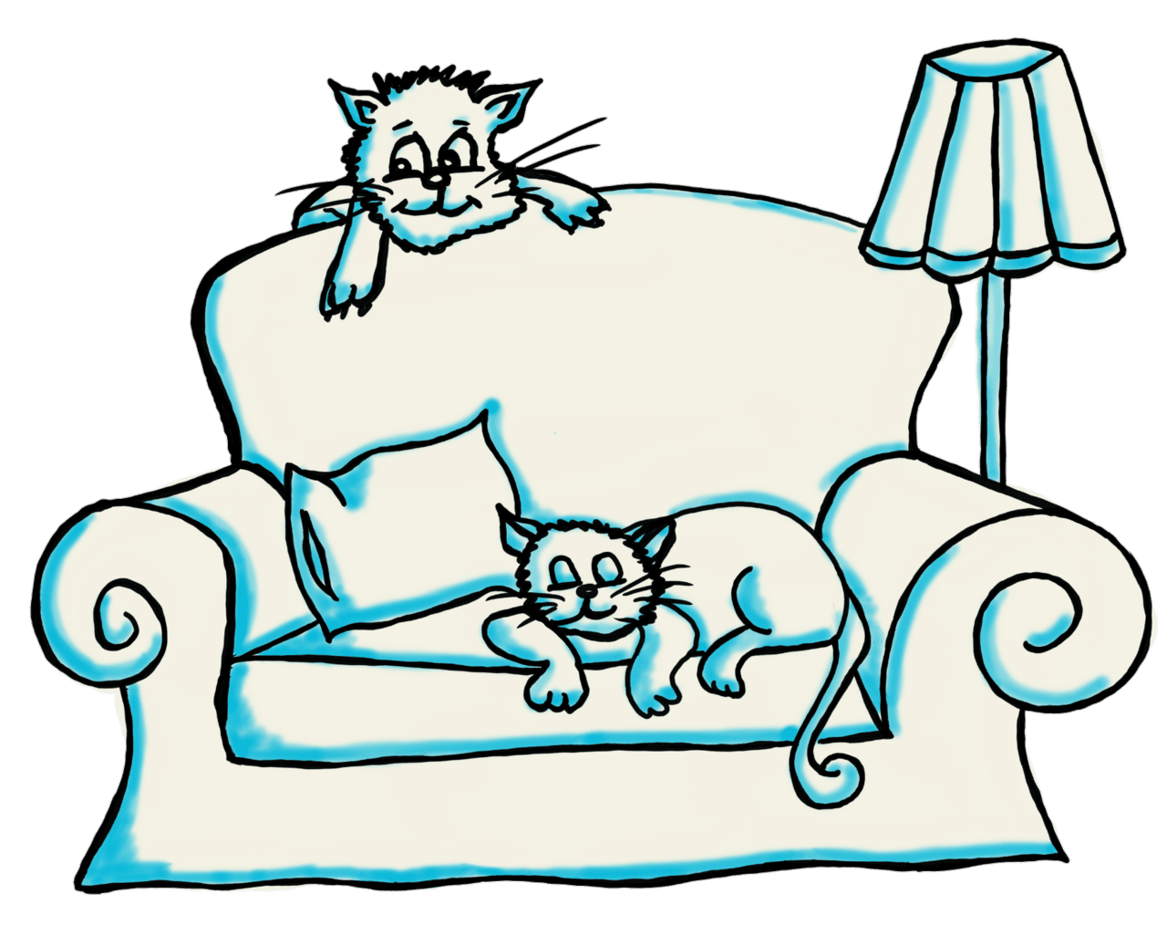 Couch doodle flipchart und powerpoint bequemlichkeit clipart clip art