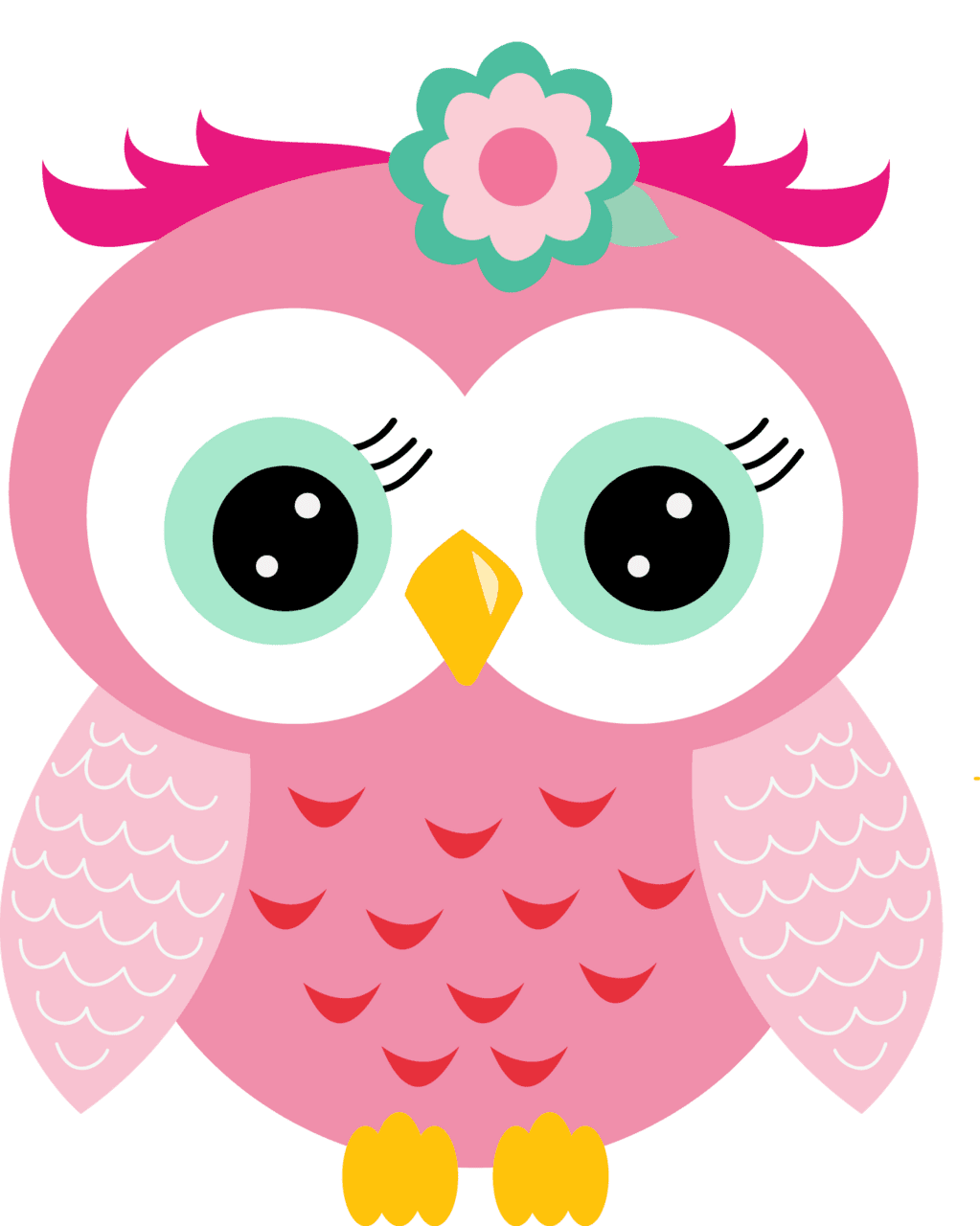 Eyeball owl pink clipart image