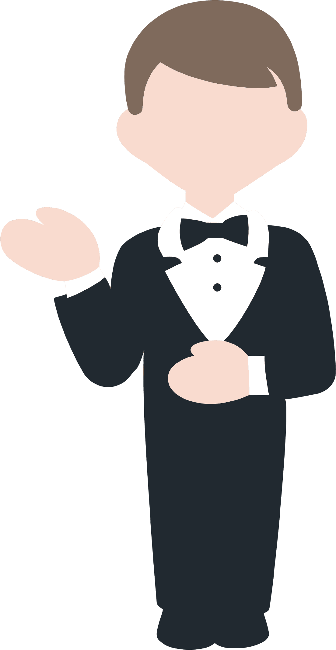 Man cartoon concierge clipart free