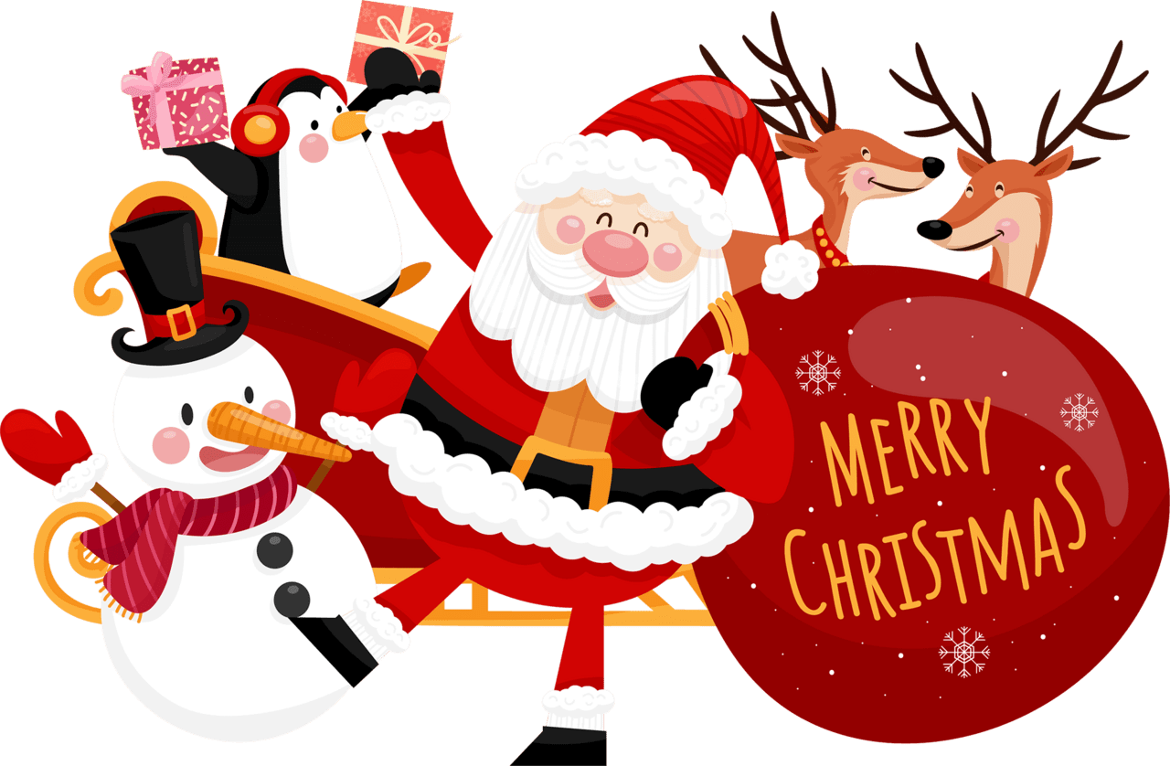 Santa claus ft christmas tree clipart background