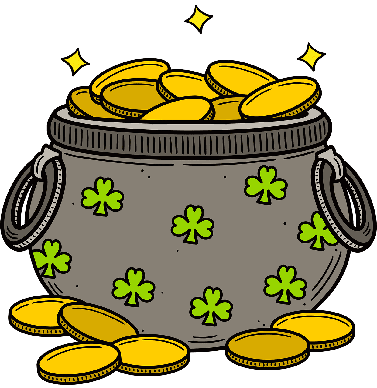 Pot of gold st patrick day paddy image clipart