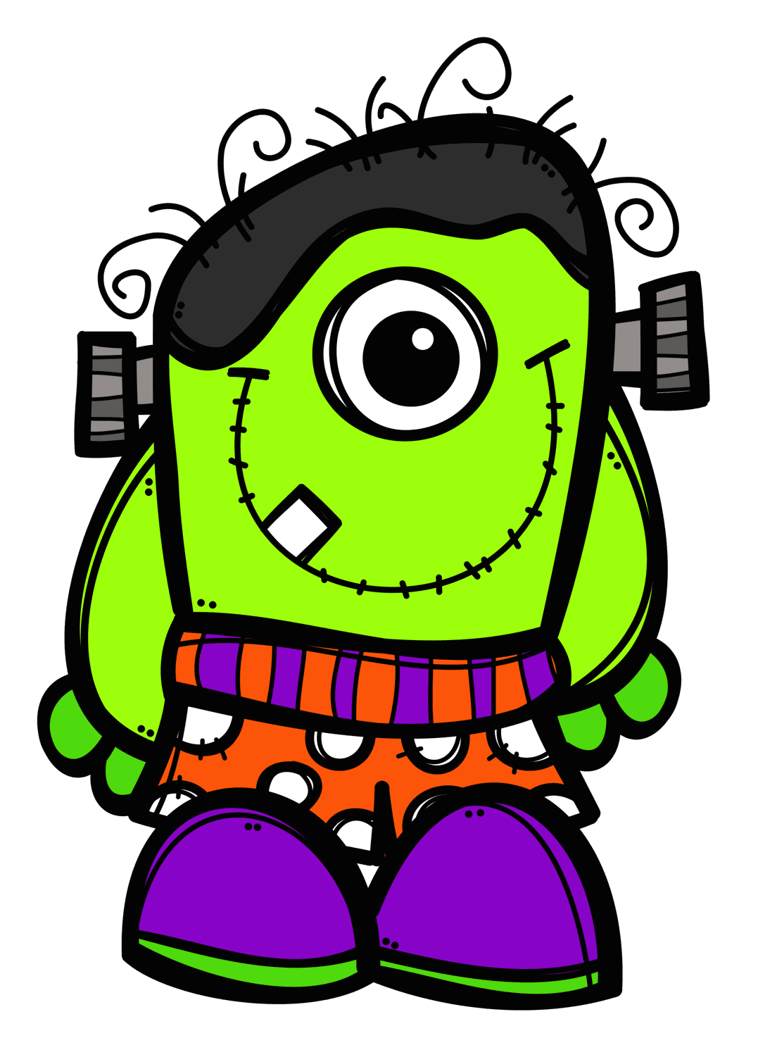 Frankenstein pin page clipart vector