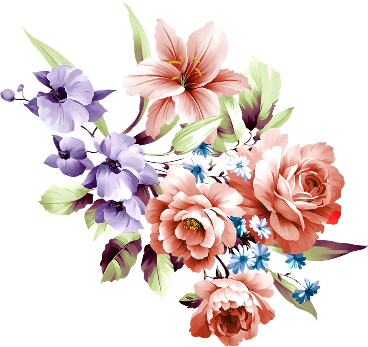 Flower bouquet pin page clipart free 3