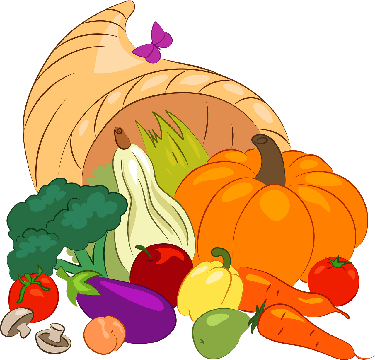 Cornucopia vector clipart images 4