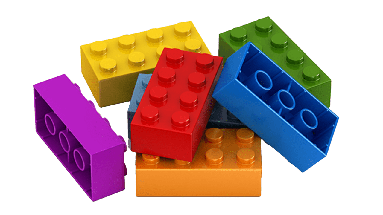 Lego colorful building blocks and creative sets clipart all vector