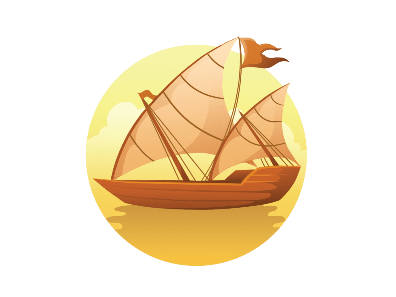 Sailboat arab dhow clipart logo