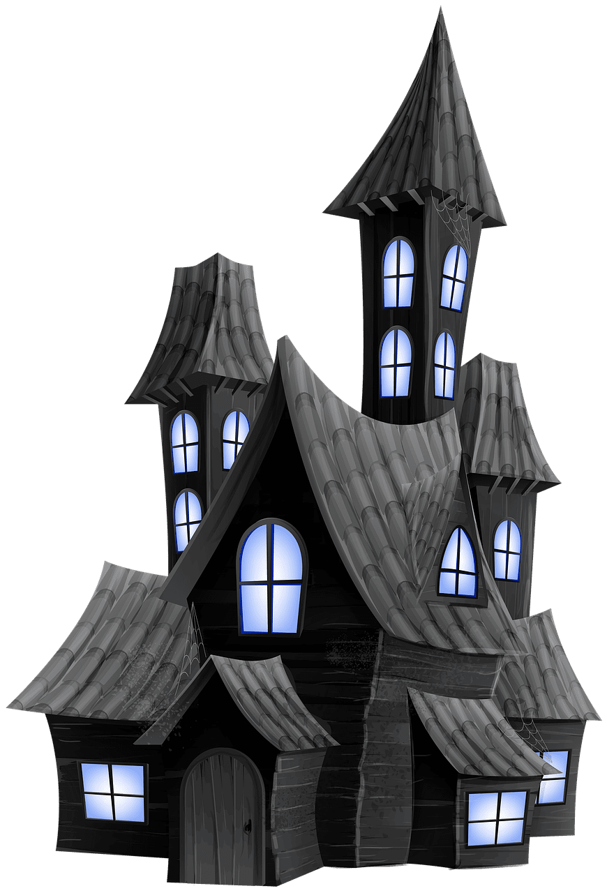 Haunted house pin page clipart clip art 2