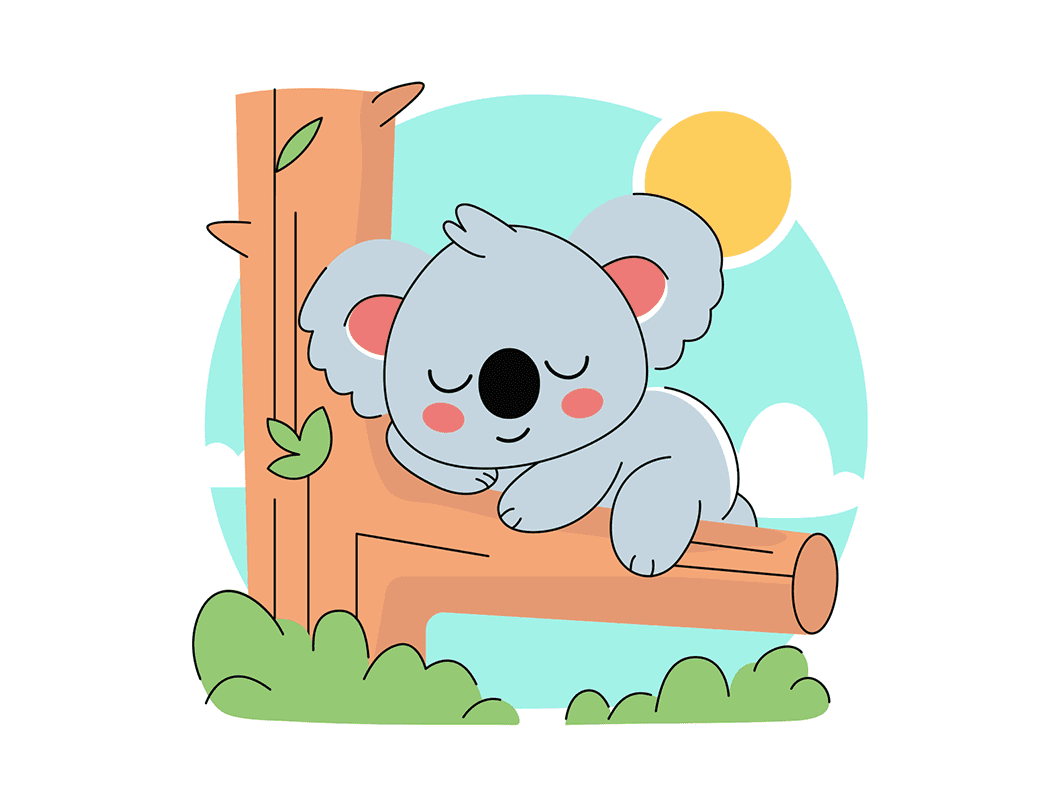 Sleeping koala clipart image