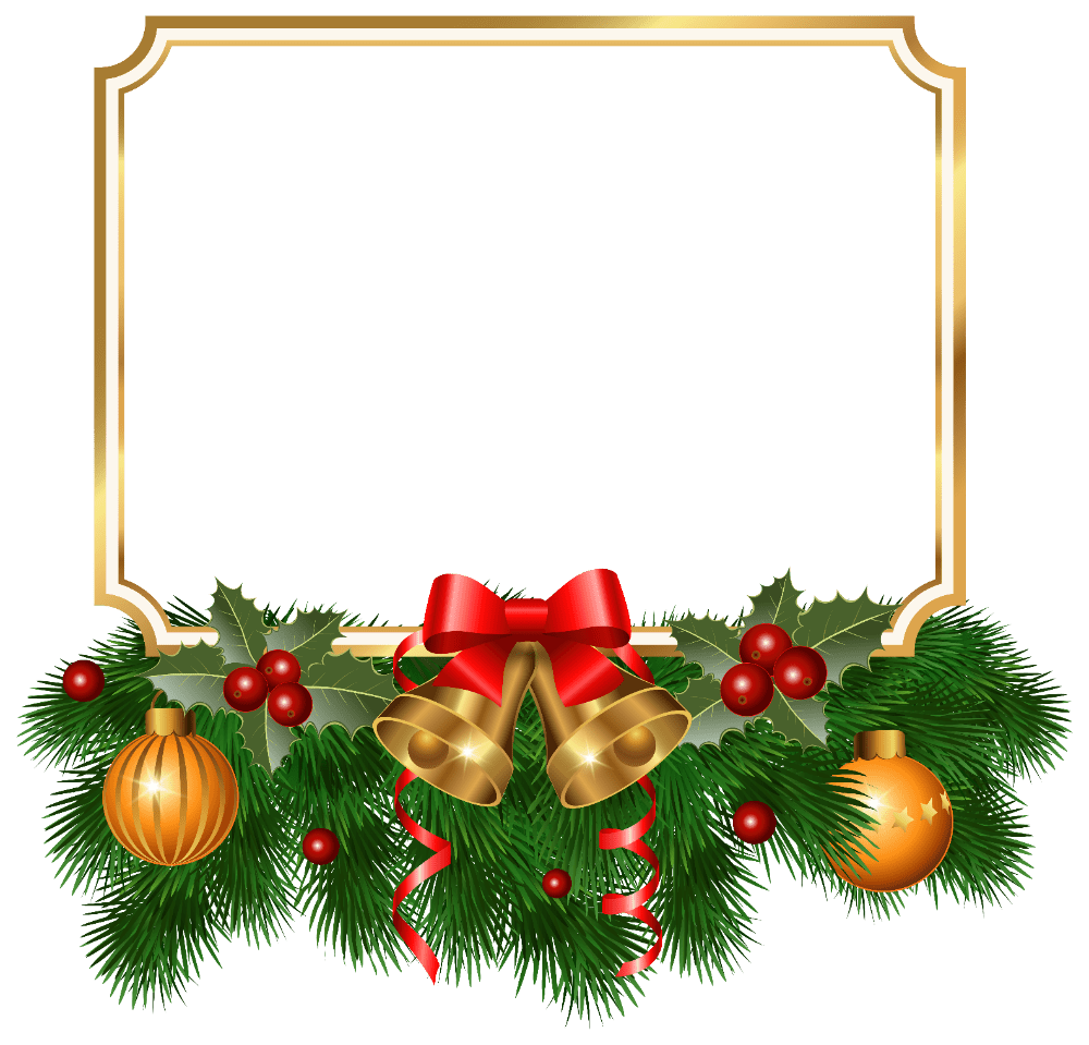 Ornament christmas golden border clipart image