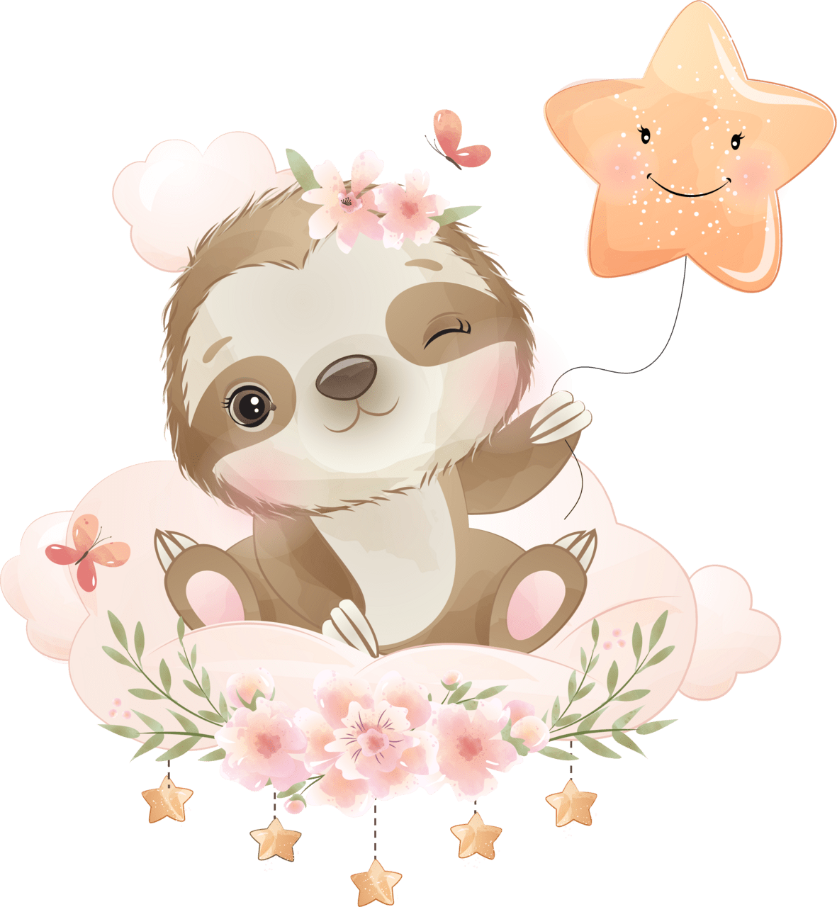 Sloth pin page clipart logo