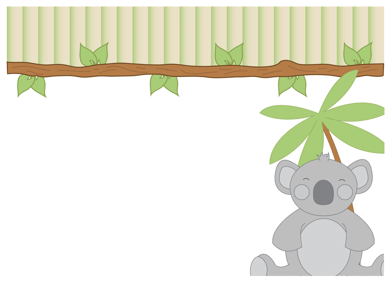 Koala convites prontos safari baby clipart clip art