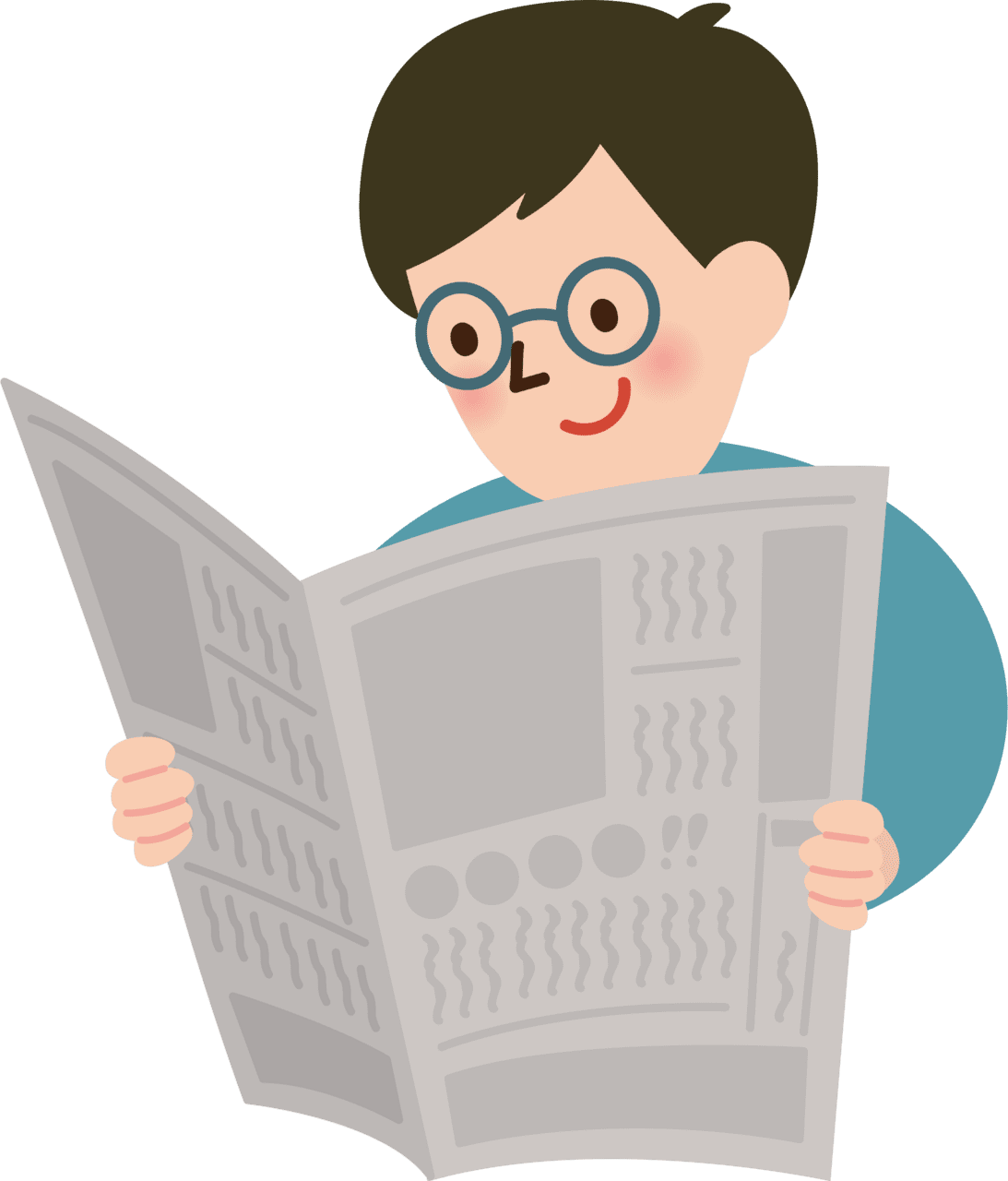 Man is reading the newspaper vector clipart images