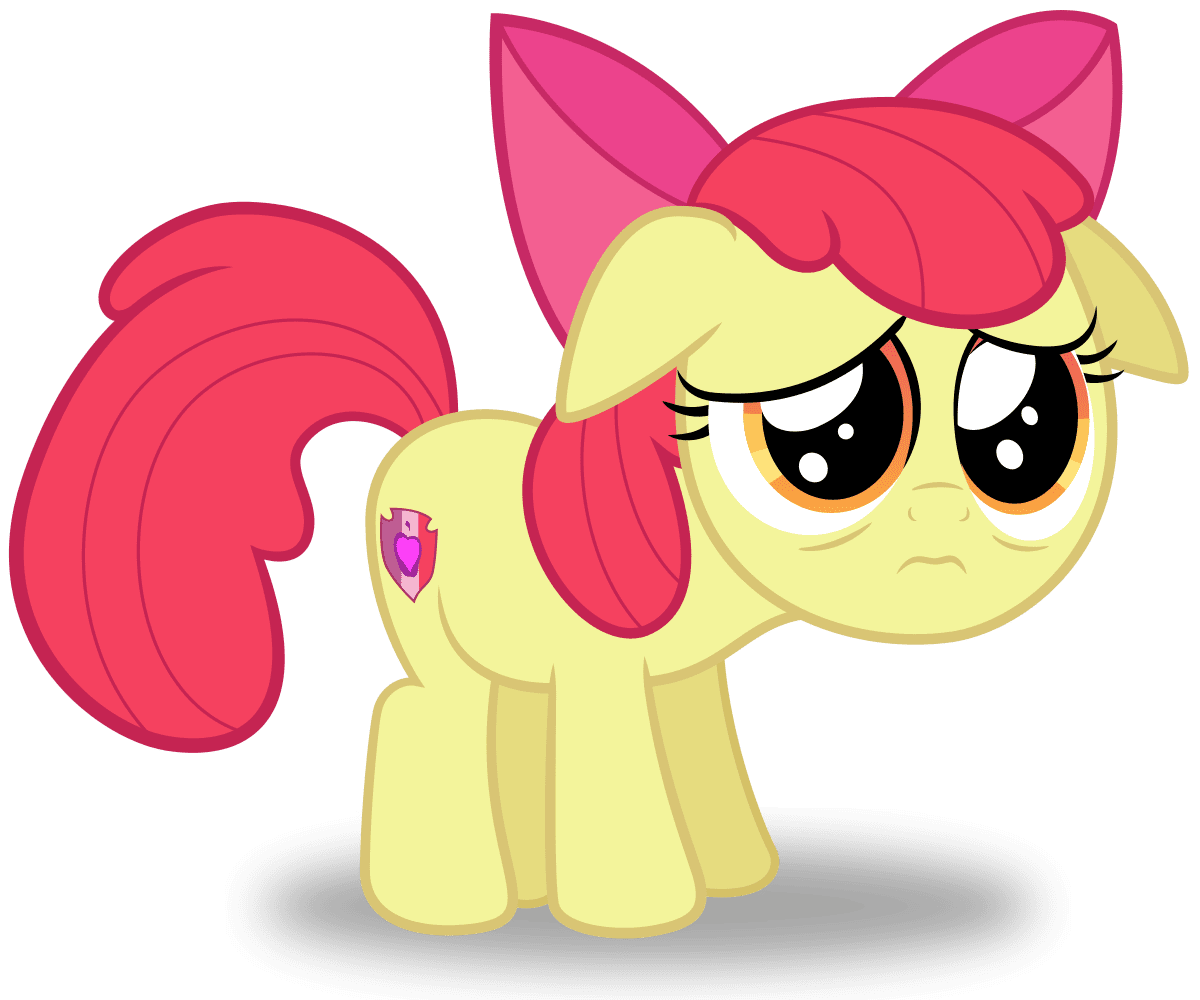 Safe artist spellboundcanvas apple bloom earth pony marks and recreation adorabloom cute female floppy ears sad simple background solo vector derpibooru clipart