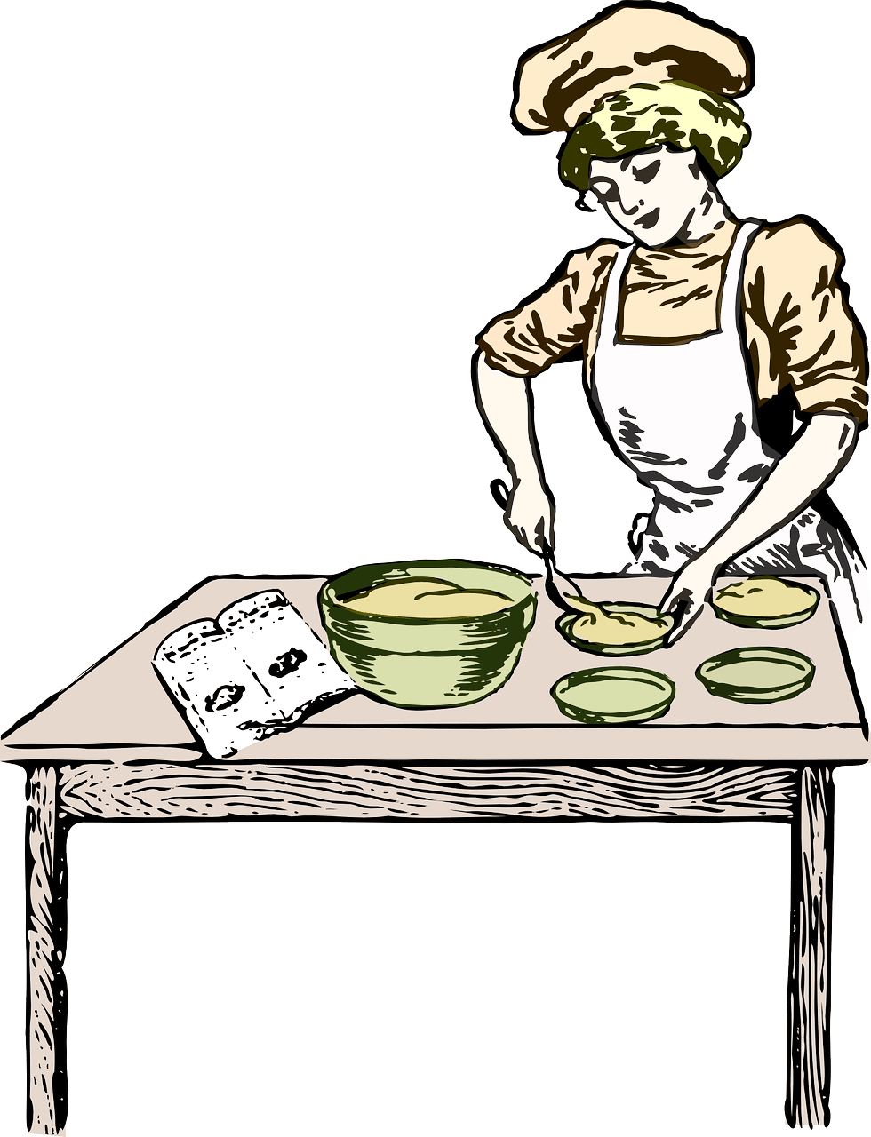 Woman baking bakery vector graphic clipart