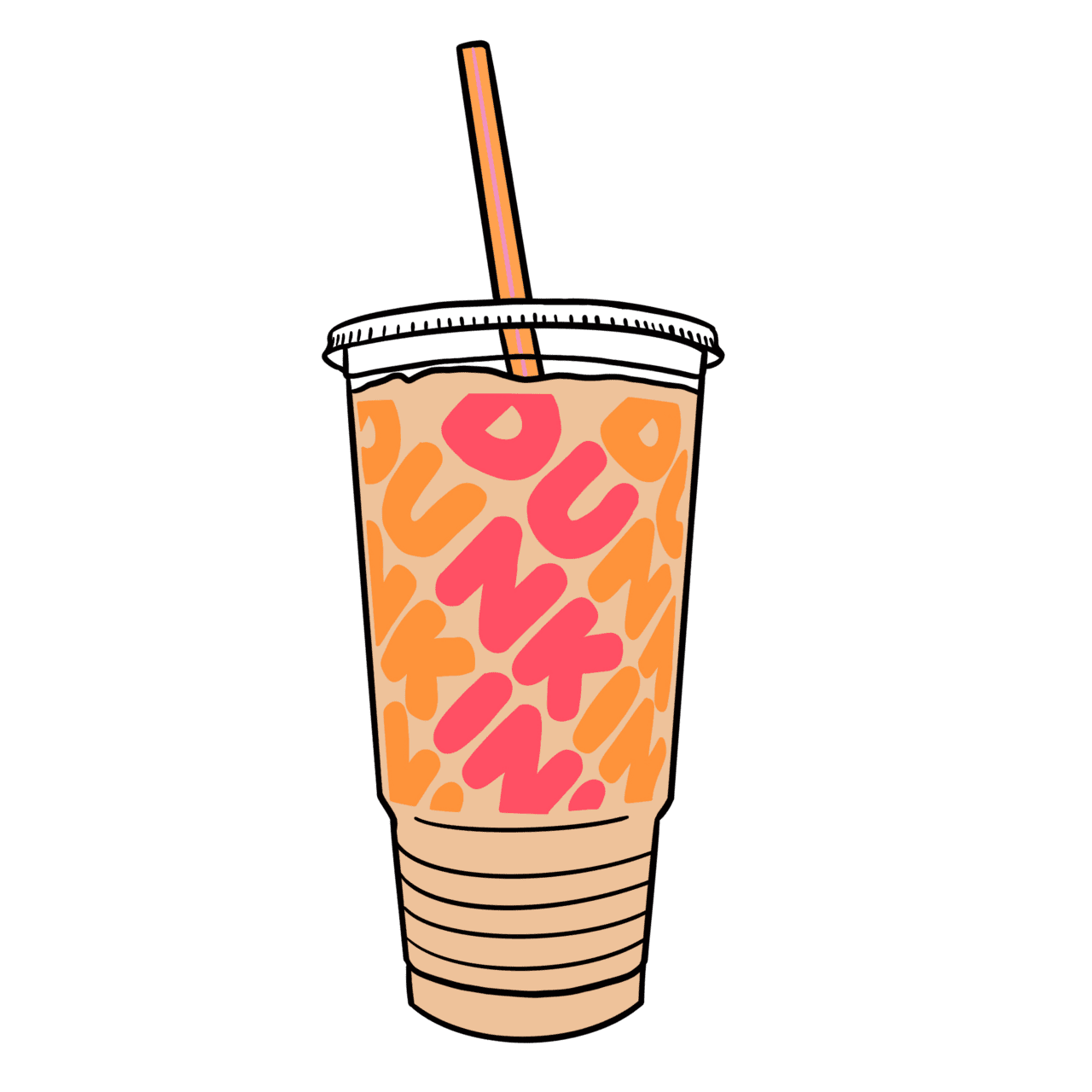 Drink dunkin iced coffee sticker clipart background