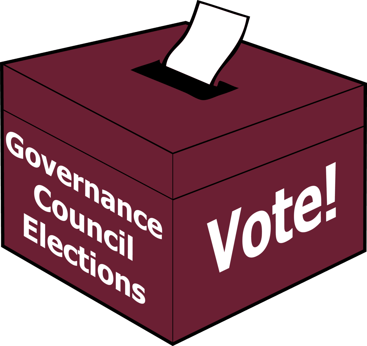 Ballot box button voting clipart image with no background