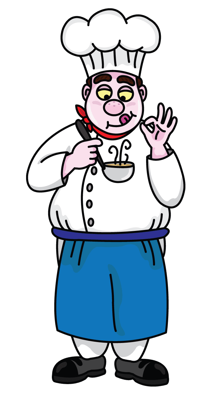 Chef pin page clipart background