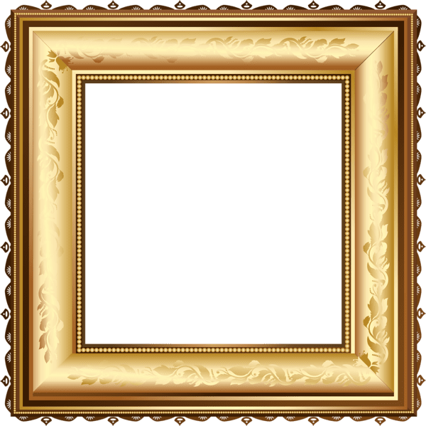 Picture frame brown and gold photo clipart