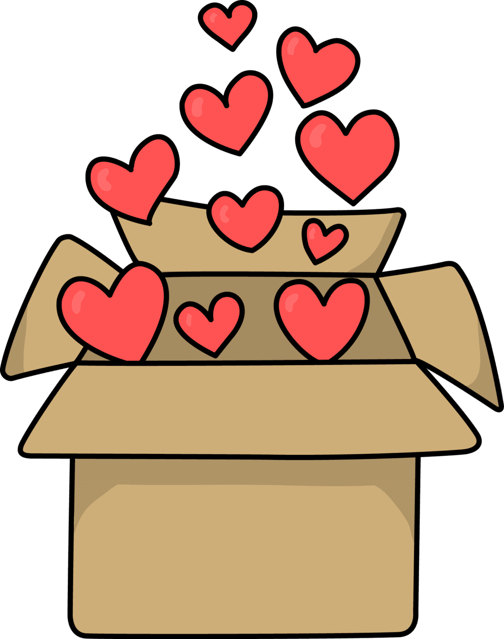 Heart clipart box love full size vector