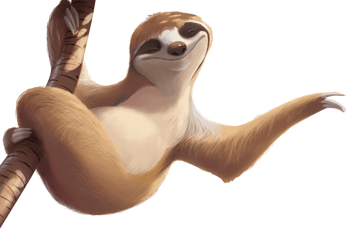 Sloth page clipart background