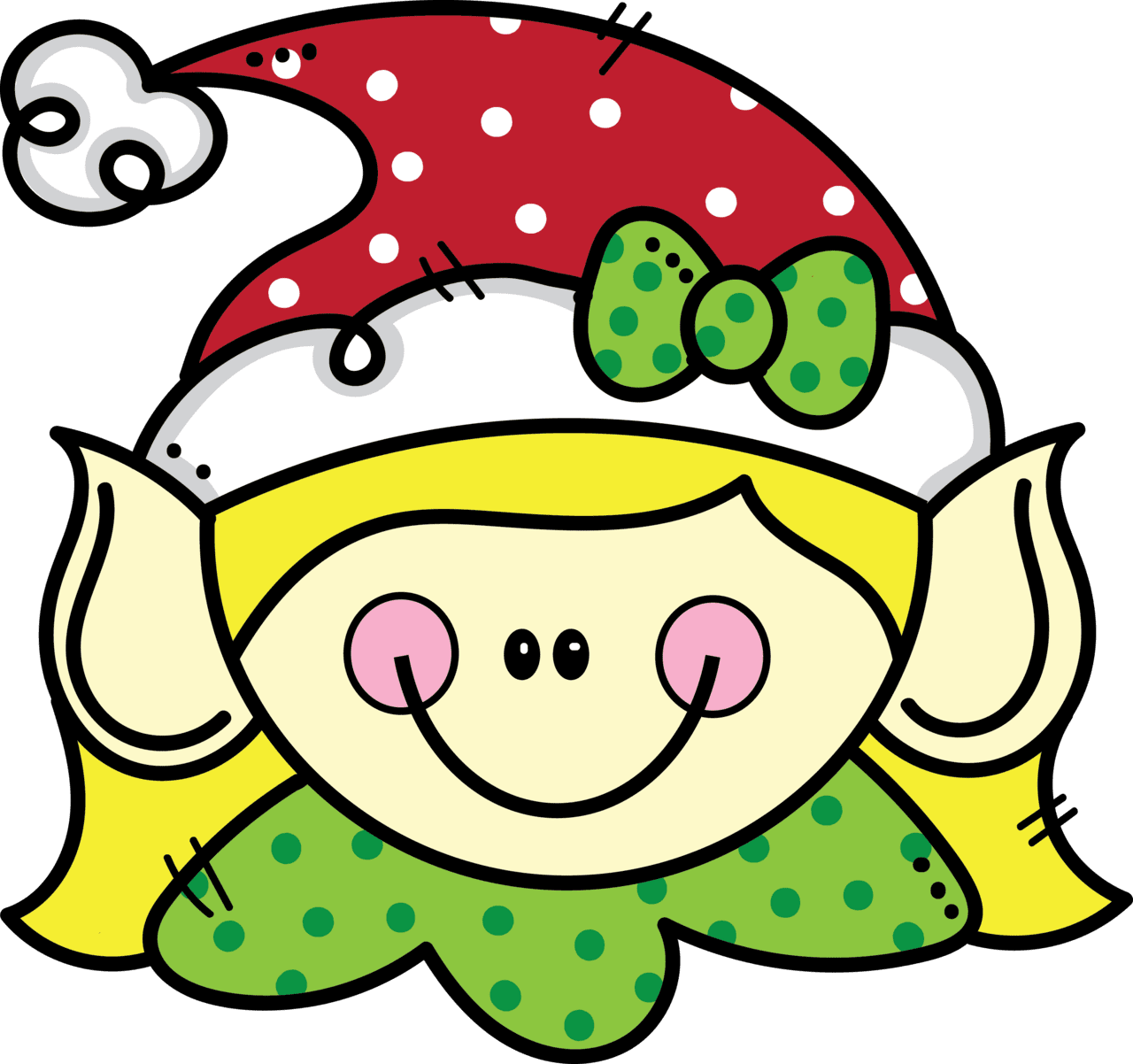 Cute christmas pin page clipart image 3